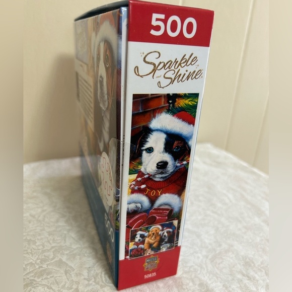 NWT Masterpieces SPARKLE&SHINE Christmas Glitter Puzzles Santa Paws - Picture 5 of 8
